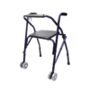 Andadera Rollator Económica Plegable de Aluminio Azul
