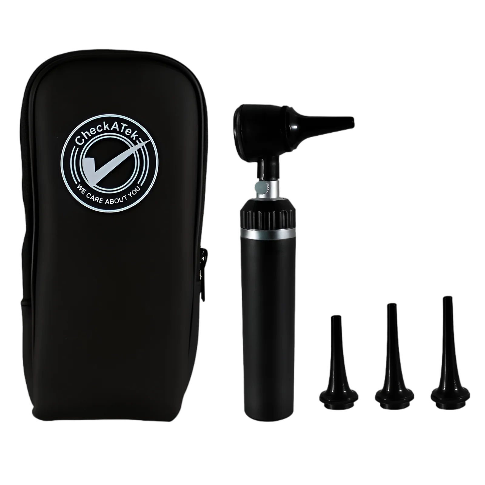 Otoscopio Universal con Luz de Intensidad Ajustable y 6 Espéculos de Distintos Diámetros - Marca Checkatek