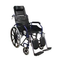 SILLA DE RUEDAS 24" RECLINABLE CON BRAZOS ELEVAPIERNAS DESMONTABLES