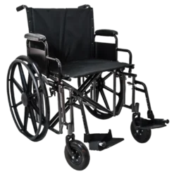 Silla de Ruedas Bariátrica 20" Negra con Descansapiés Abatible