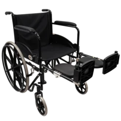 Silla de Ruedas Negra 19" con Elevapiés y Descansapies Desmontable