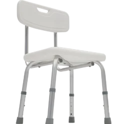 Silla de Ducha con Respaldo en Aluminio Blanco