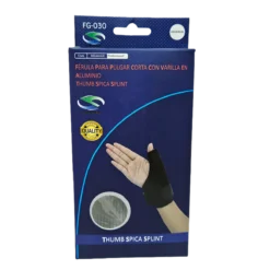 Muñequera Férula para Pulgar con Varilla de Aluminio Negra