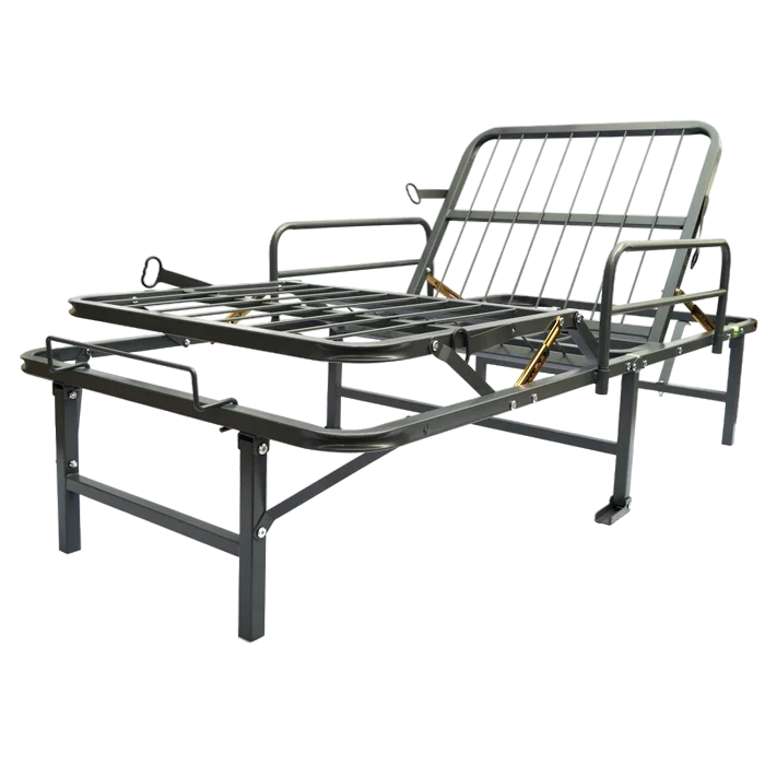 Cama Hospitalaria Plegable Manual Gris