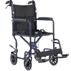 Silla de Traslado 19" Azul con Descansapiés Fijo