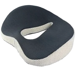 Cojín Ortopédico Coxis Curvo con Espuma - Negro/Blanco