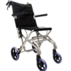 Silla de Traslado 13" Plateada Plegable con Bolsa y Descansapies