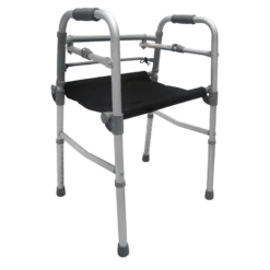 Andadera con Asiento de Aluminio Gris