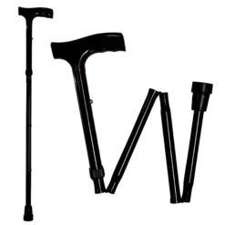Bastón Plegable con Mango Francés Ajustable Negro