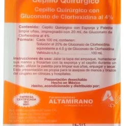 Cepillo Quirúrgico Naranja Estéril con Clorhexidina Nina Scrub