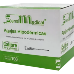 Aguja Hipodérmica Verde Desechable 21Gx32mm - Sensi Medical