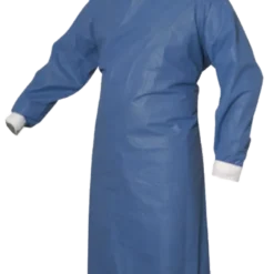 Bata QX cirujano grande puños ajustables, refuerzo mangas y pecho tela polipropileno, impermeable color antirreflejante, no transparente, antiestatica esteril