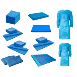 Set paquete para cesárea y cirugía general (filipina, pantalón, gorro, cubre boca y bota para cirujano.)